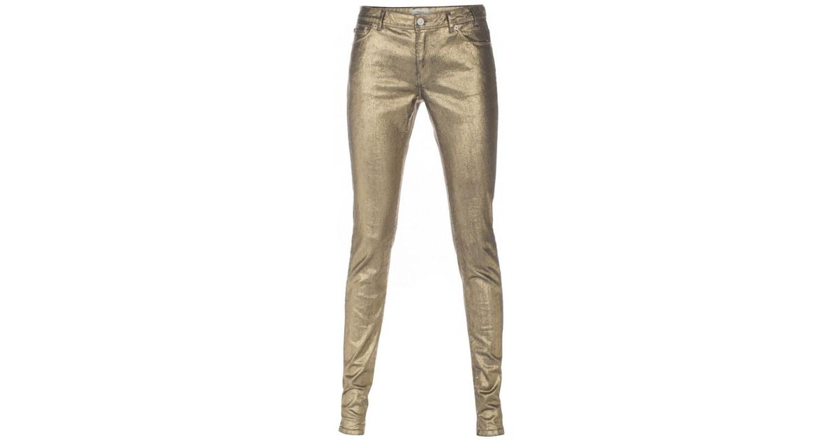 gold jeans