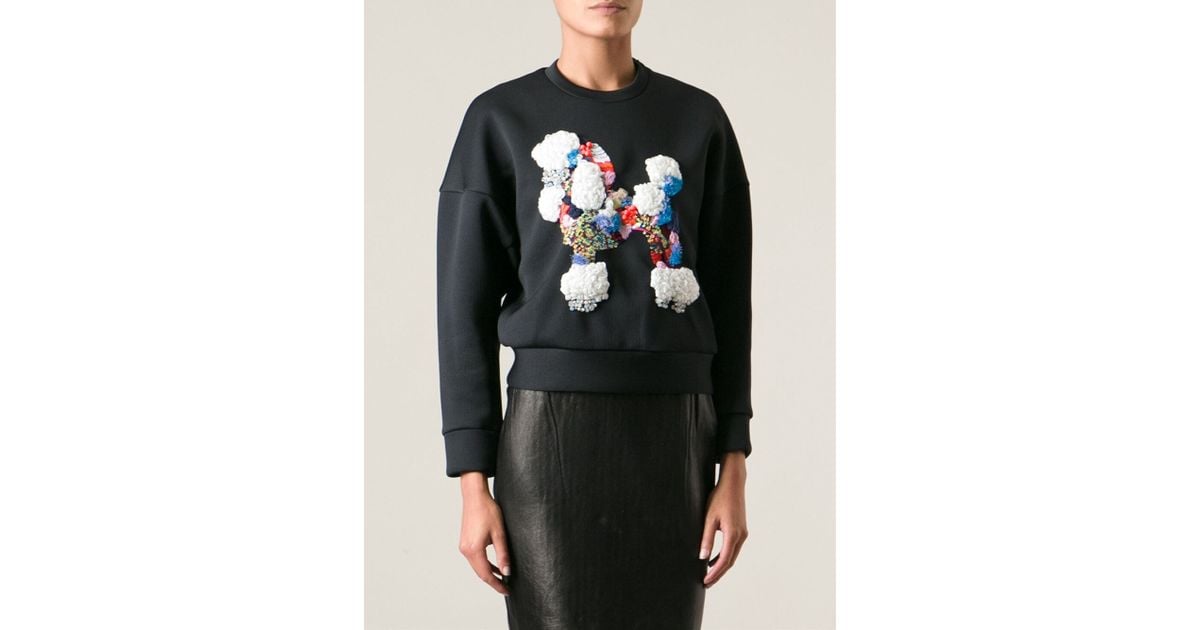 3.1 Phillip Lim Embroidered Poodle Sweatshirt in Black | Lyst