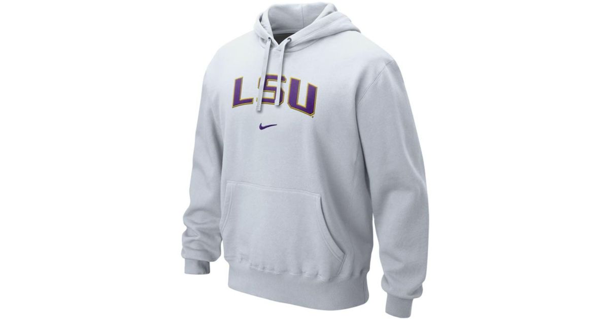Nike Men'S Lsu Tigers Classic Arch Hoodie in White for Men Lyst