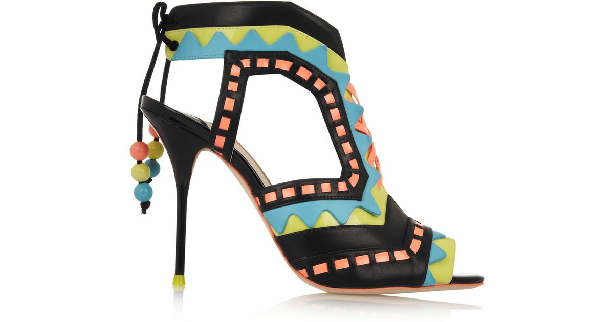 Sophia Webster Riko Cutout Patent-Leather Sandals in Black - Lyst
