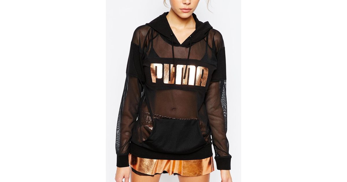 sheer black hoodie