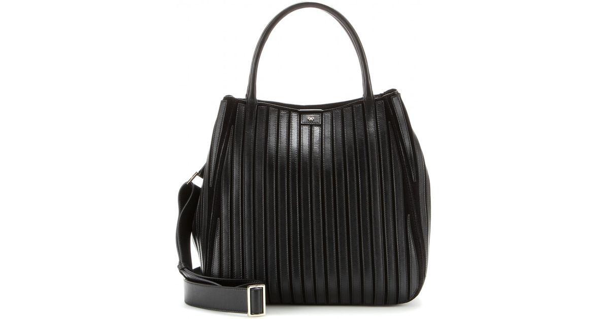 Anya Hindmarch Belvedere Large Leather Tote in Black/Natural (Black) Lyst