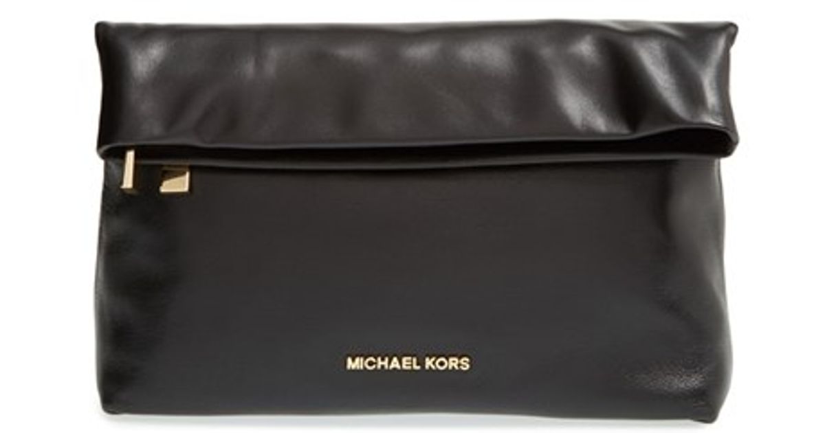 leather foldover clutch