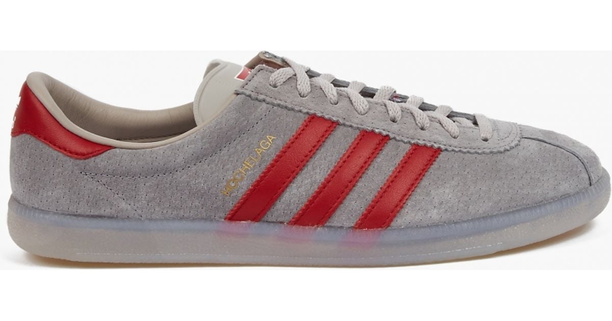 Adidas originals Grey Suede Hochelaga Spezial Sneakers in Red for Men
