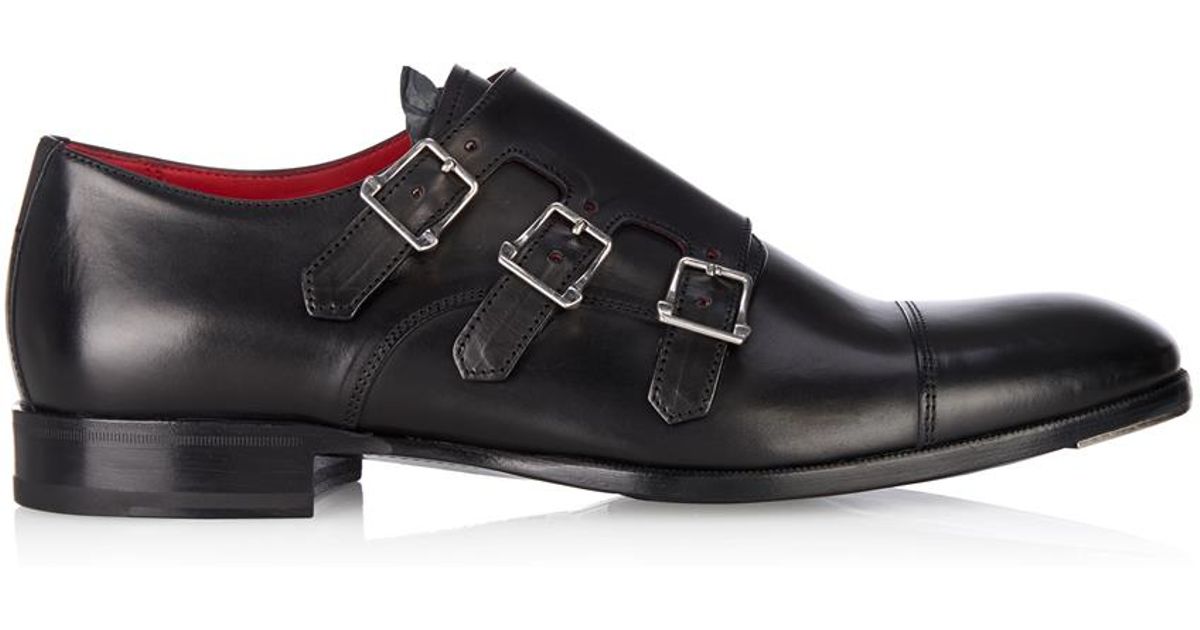 triple monk strap shoes