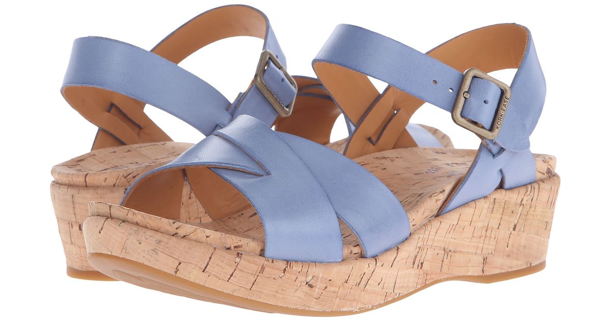 KorkEase Leather Myrna 2.0 Wedge sandals in Cerulean (Blue) (Blue) Lyst