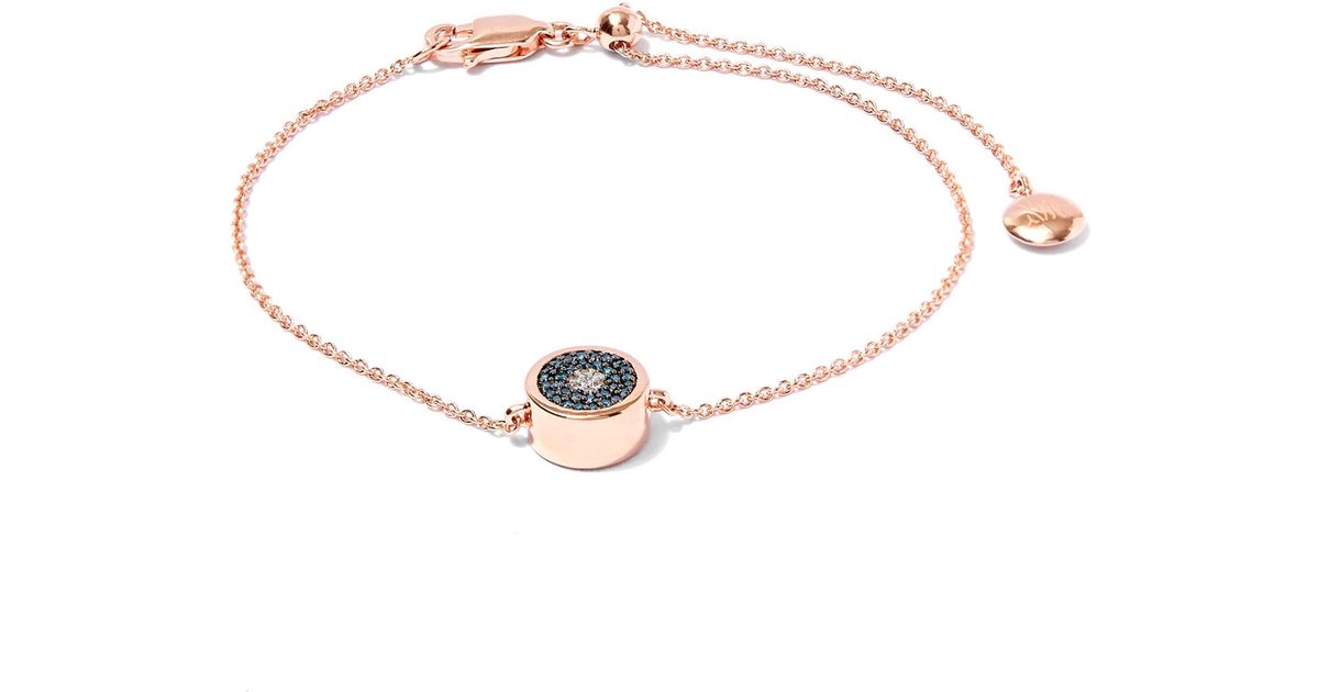 Lyst Monica Vinader Rose Gold Plated Evil Eye Diamond Bracelet In Lyst Monica Vinader Rose Gold Plated Evil Eye Diamond Bracelet In Metallic