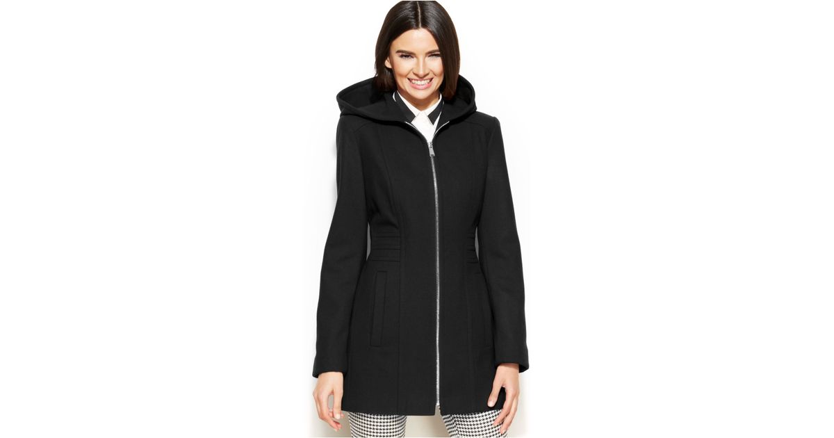 anne klein hooded wool coat