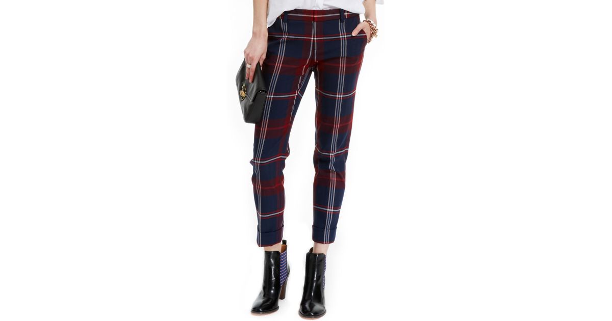 tommy hilfiger red plaid pants