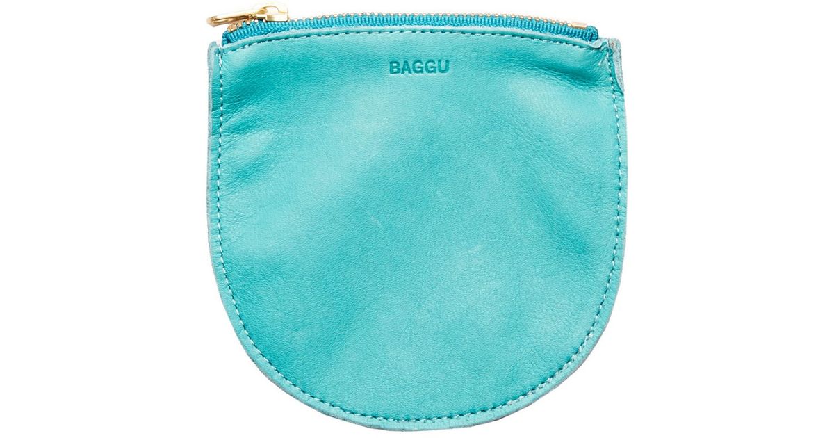 Lyst - Alternative Apparel Baggu Small Leather Zip Pouch in Blue