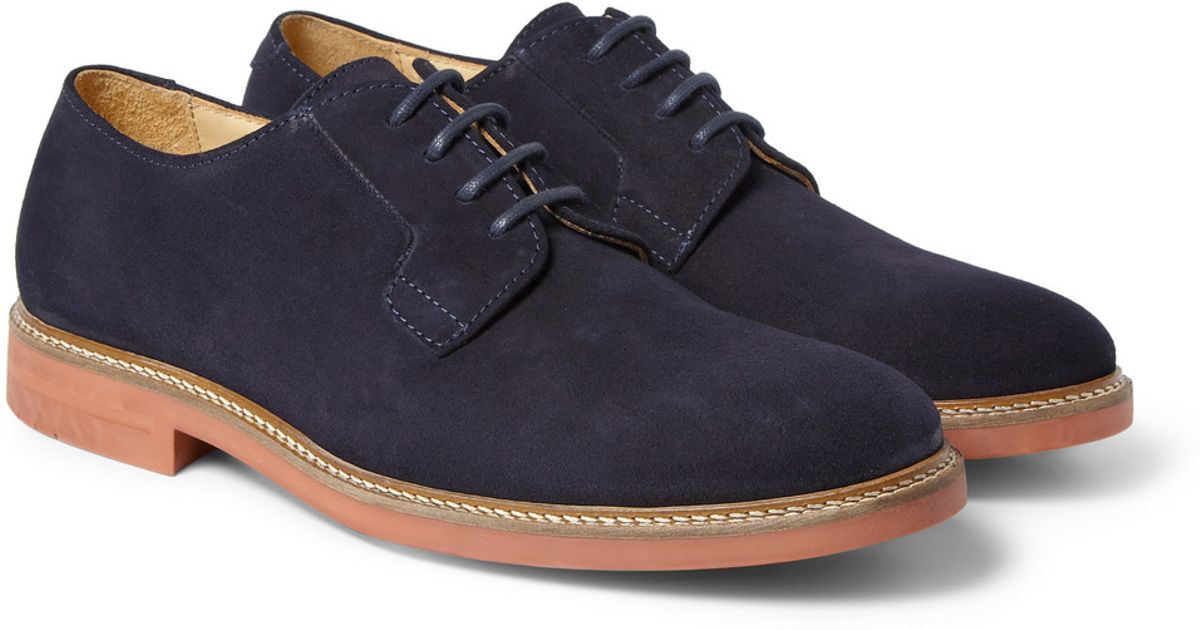 Lyst - A.p.c. Suede Derby Shoes in Blue for Men