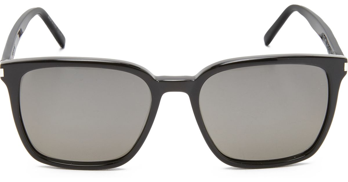 Saint Laurent Sl 93 Mineral Glass Sunglasses in Black | Lyst