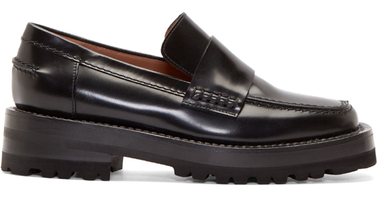 Marni Black Leather Platform Loafers | Lyst