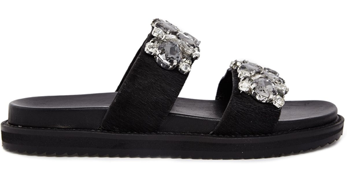 kurt geiger black flat sandals