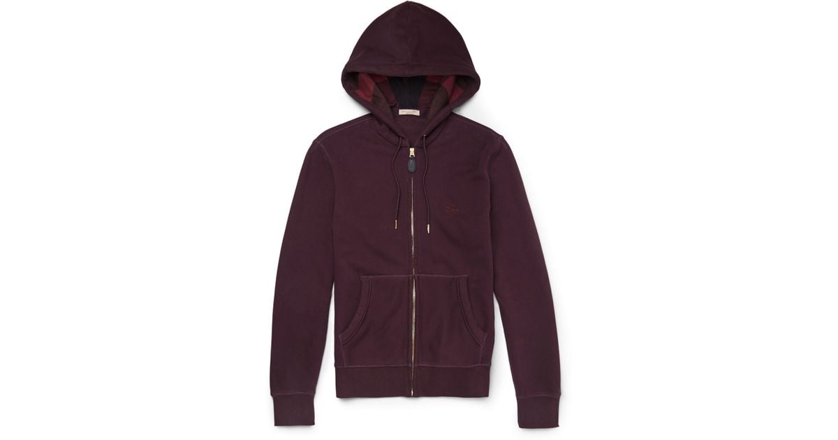 burgundy burberry hoodie