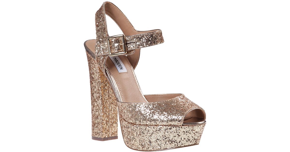 gold glitter steve madden heels