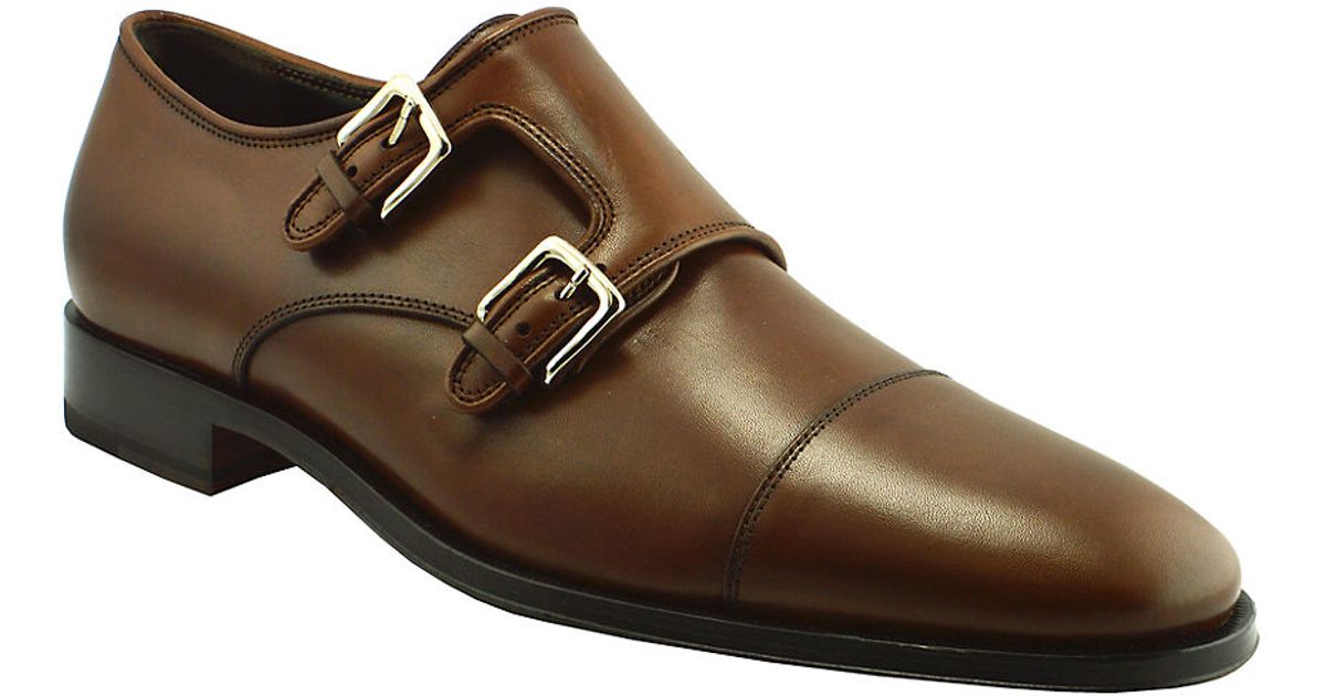 Bruno Magli Wesley Leather Doublebuckle Monk Strap Shoes