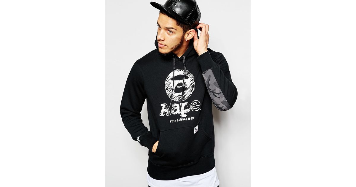 aape hoodie black
