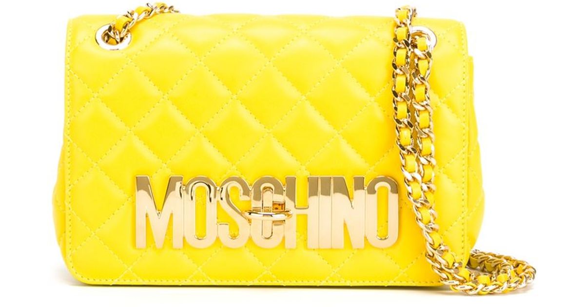 yellow moschino bag