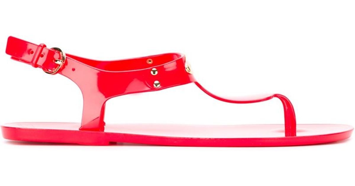 MICHAEL Michael Kors Jelly Sandals in Red | Lyst