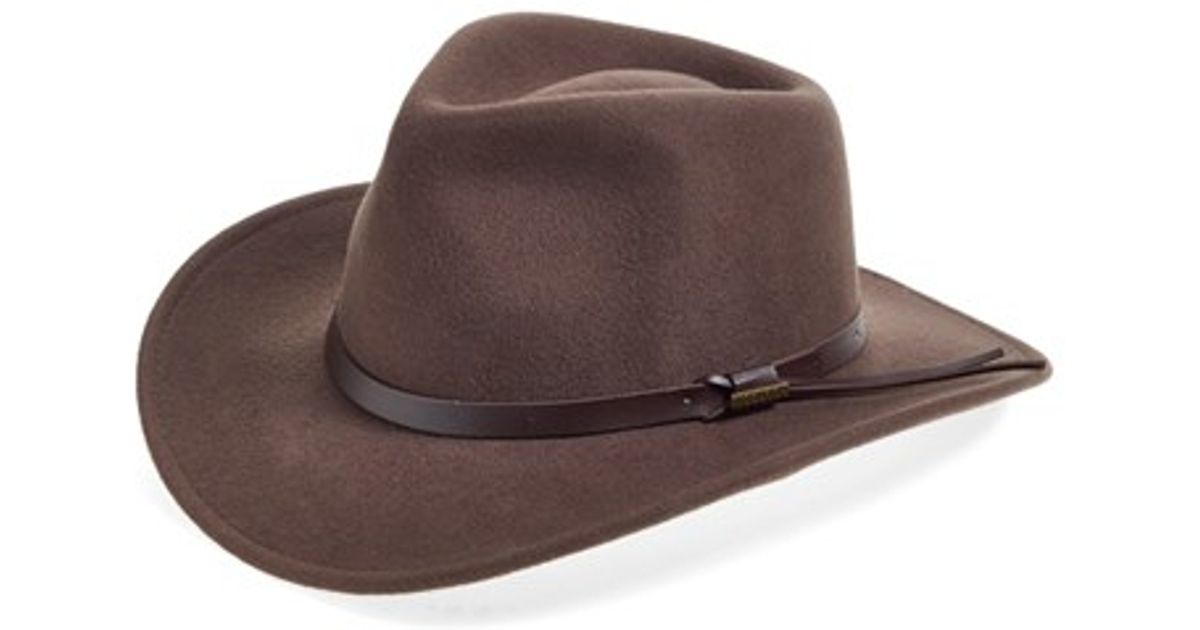 Woolrich Water Repellent Wool Felt Outback Hat in Khaki/ Brown (Natural