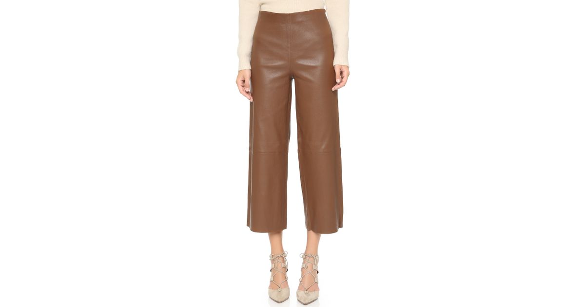 By Malene Birger Paqia Leather Pants - Burnt Umbra in Brown | Lyst