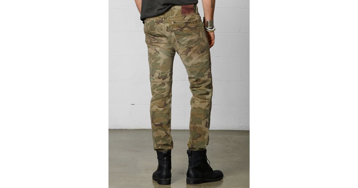 camo moto jeans