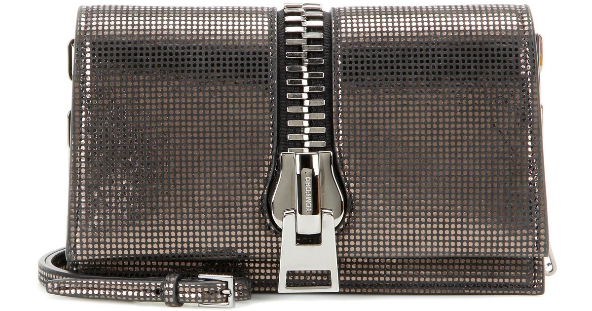 Tom Ford Small Zip-Front Leather Shoulder Bag in Metallic ...