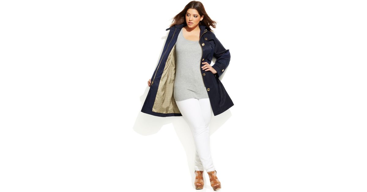 michael kors plus size trench coat