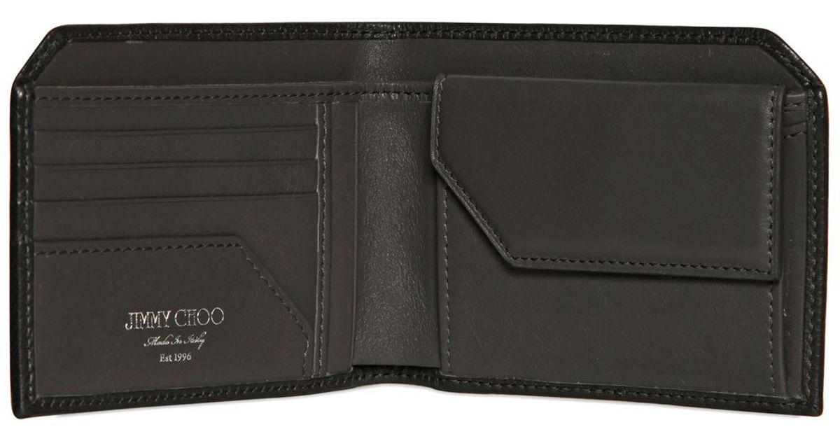 Jimmy Choo Star Embossed Leather Wallet in Black for Men - Lyst