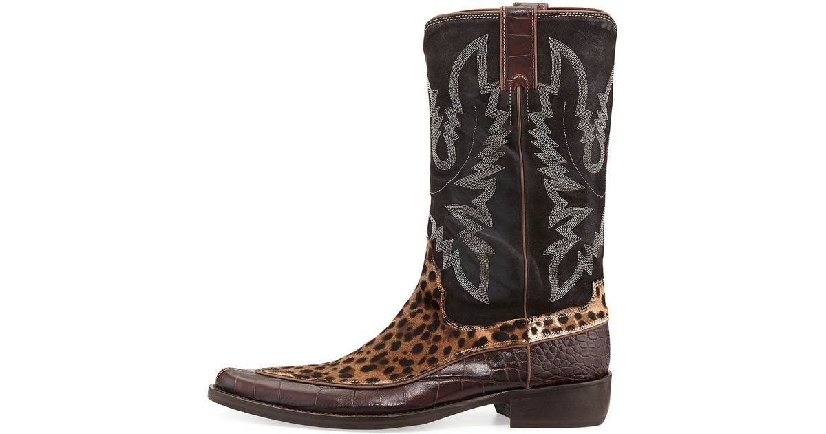 mens leopard boots