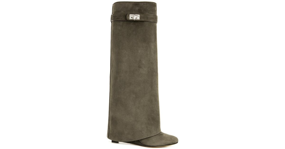 givenchy shark lock boots suede