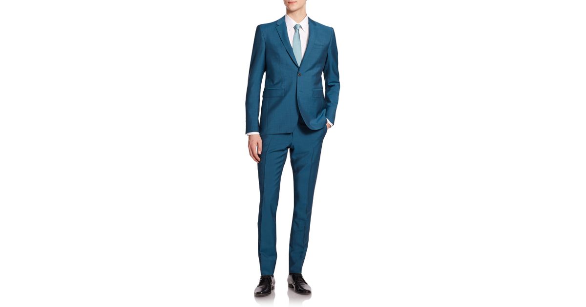 Burberry Wool & Mohair Suit in Blue for Men | Lyst