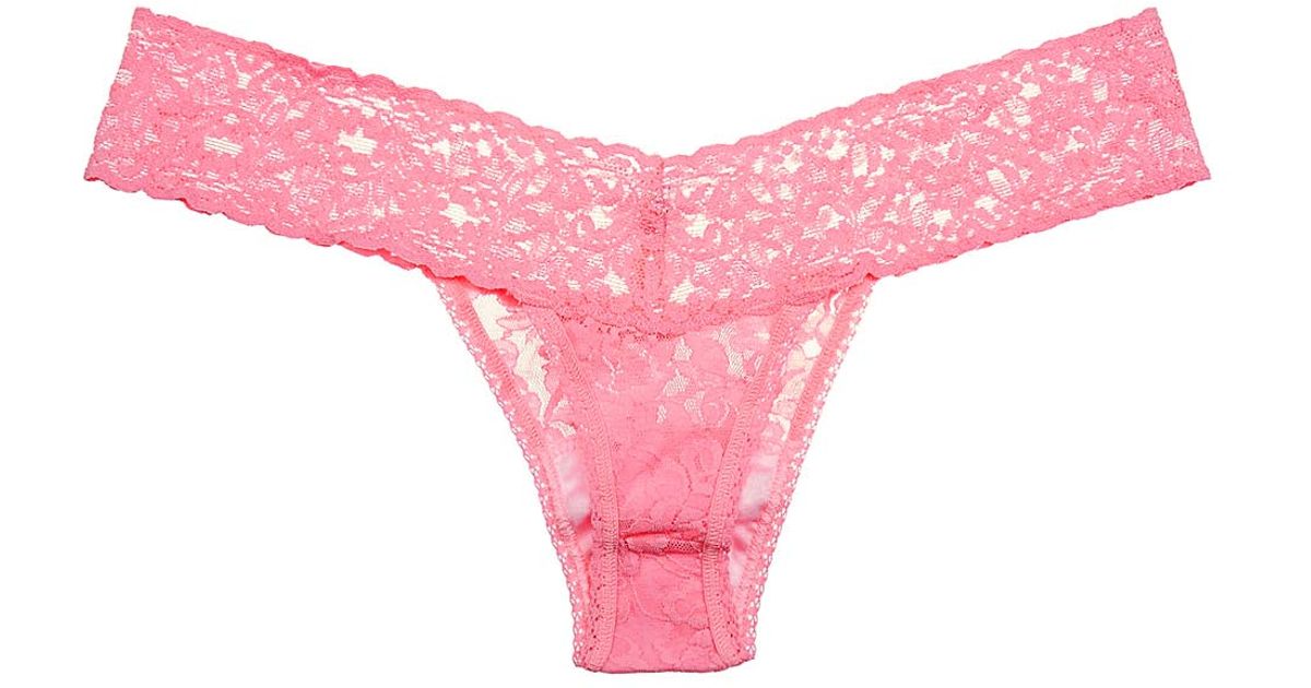 Hanky Panky Signature Light Pink Lace Thong - Lyst