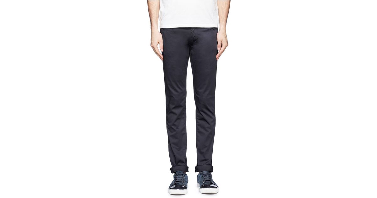 Max Satin Stretch Slim-leg Cotton Pants 