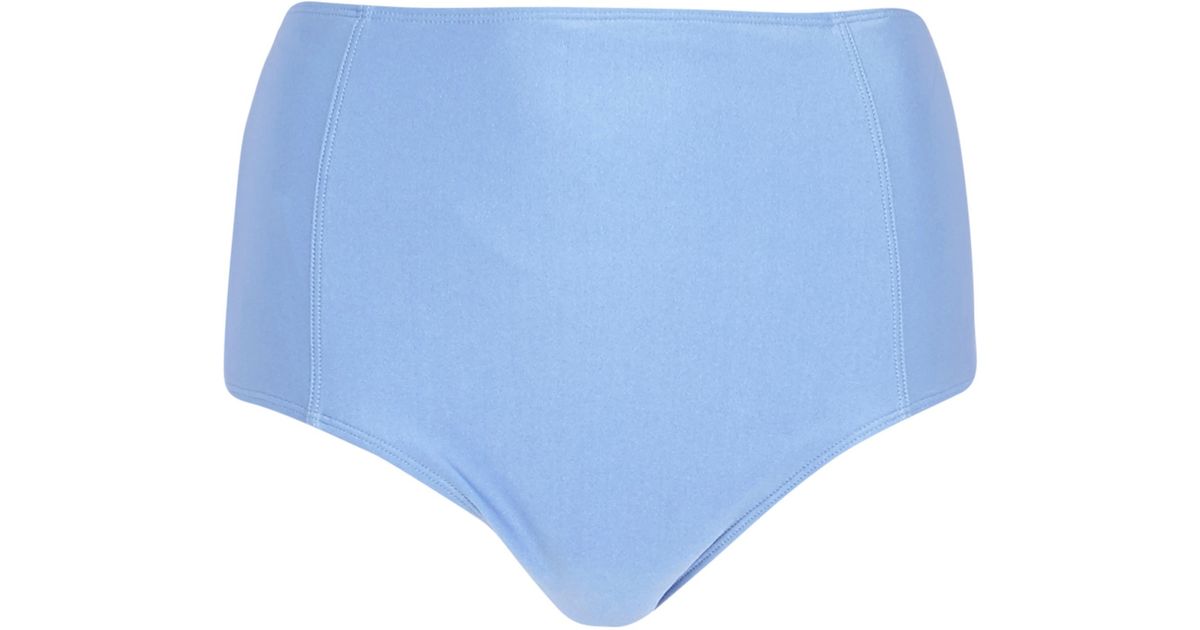 light blue high waisted bikini bottoms