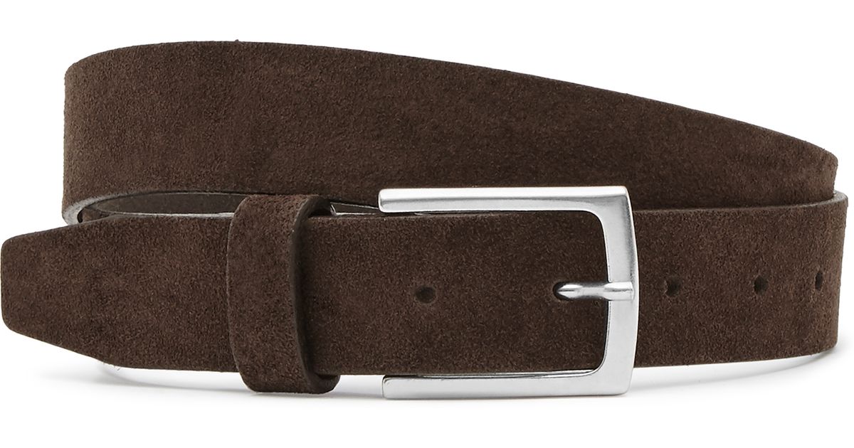 Reiss Master Suede Belt in Dark Brown (Brown) for Men Lyst