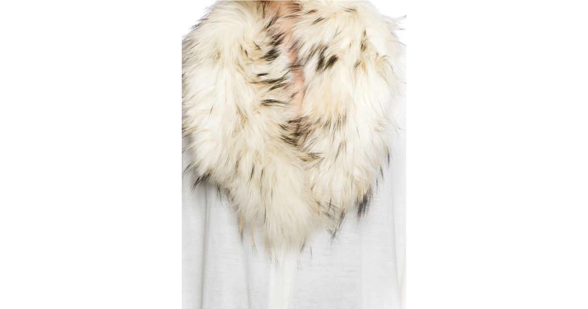 alice and olivia izzy fur collar cardigan