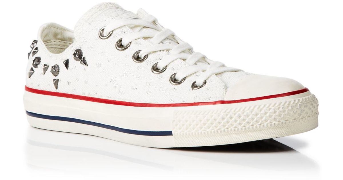 white studded converse