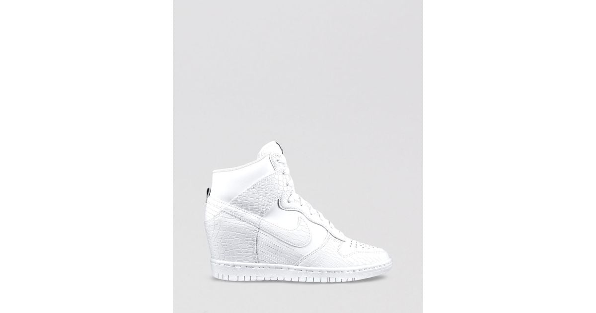 Nike High Top Wedge Sneakers Womens Dunk Sky Hi in White - Lyst