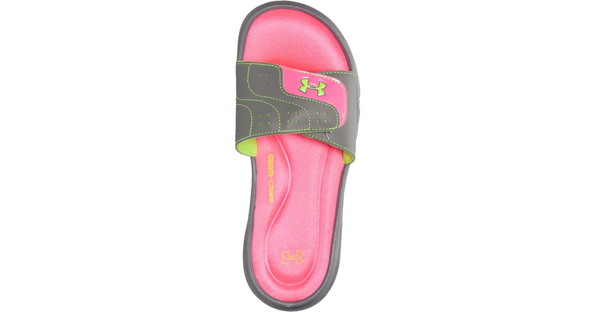 under armour pink slides
