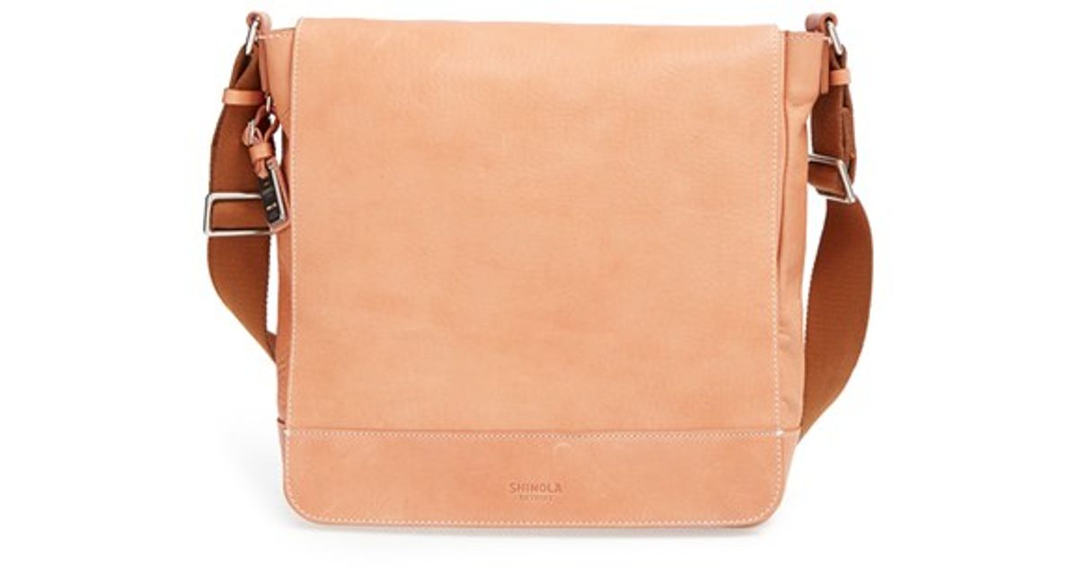 natural leather messenger bag