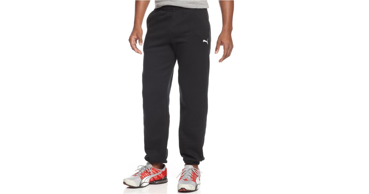 Lyst - PUMA Men's Cuffed Fleece Drawstring Sweatpants in Gray for Men