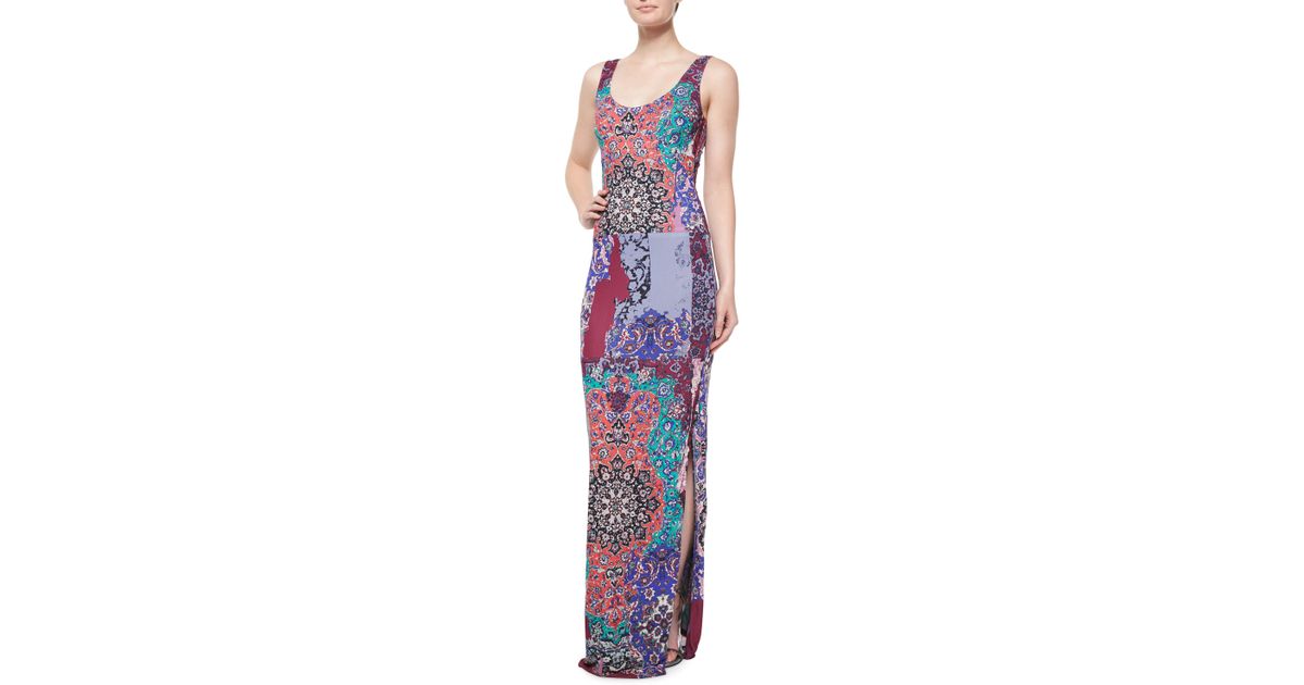 Nicole Miller Artelier Sleeveless Printed Maxi Dress Lyst