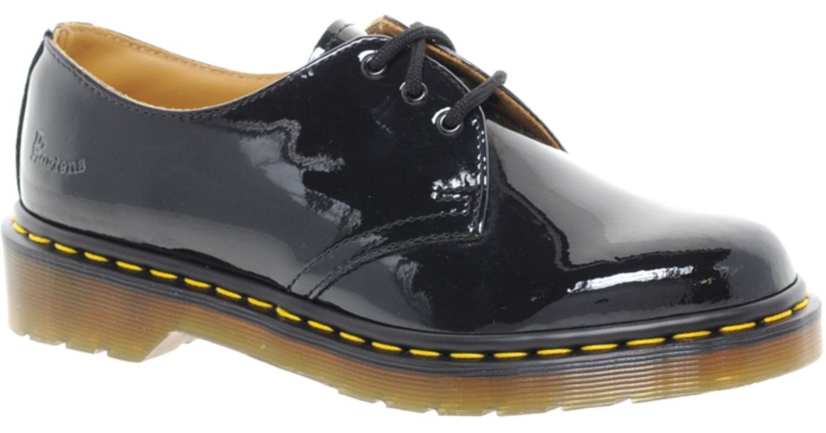 dr martens black 1461 pascal velvet flat shoes