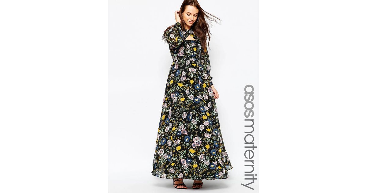 winter floral maxi dress