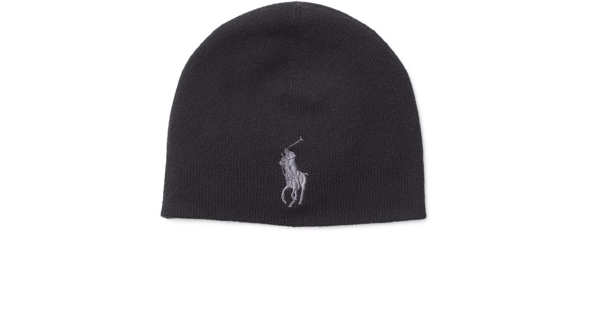 Lyst - Polo Ralph Lauren Big Pony Merino Wool Cap in Black for Men