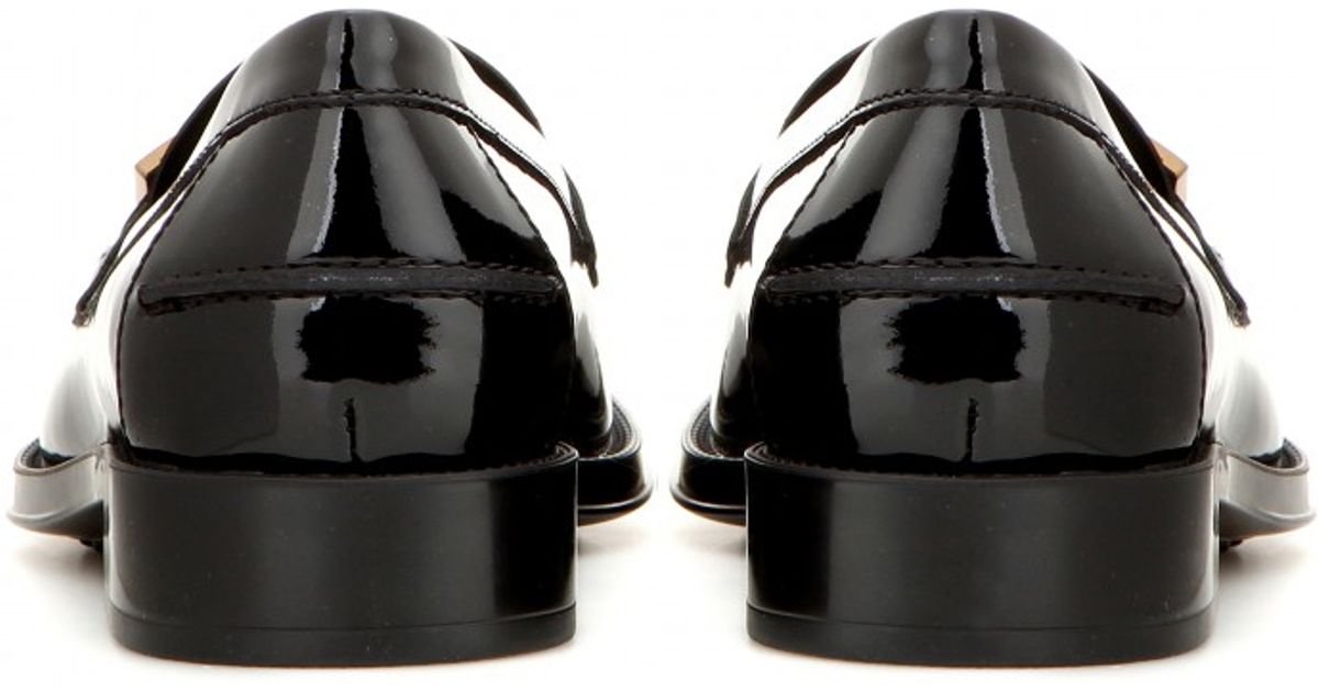 Tod's Gomma Patent-Leather Loafers in Black - Lyst