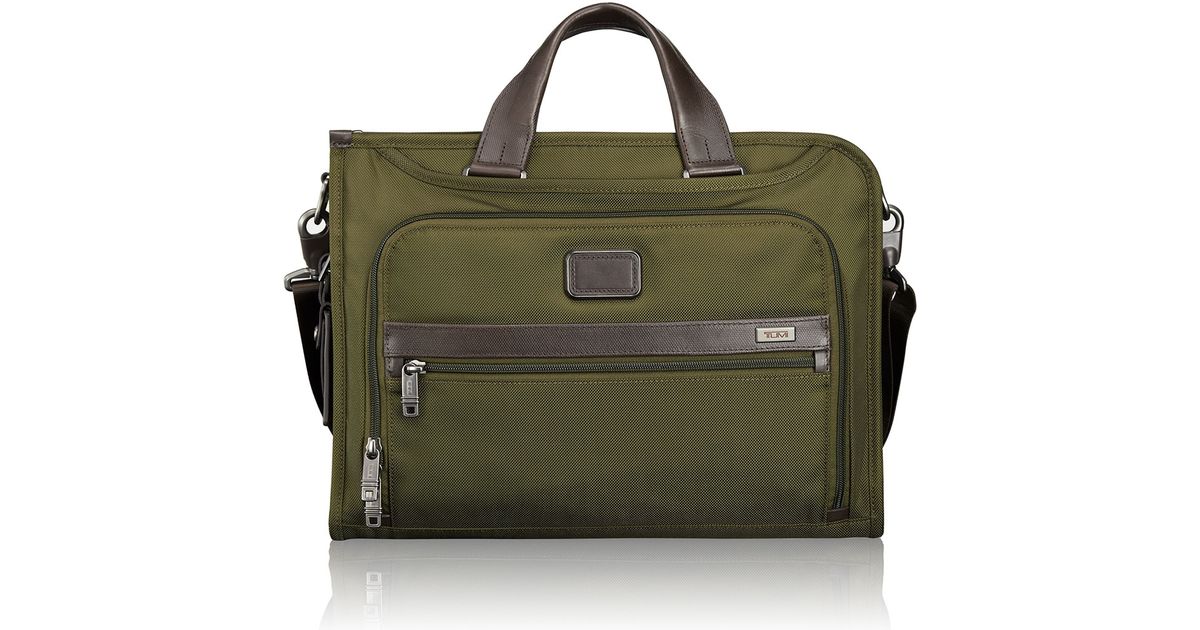 tumi green luggage