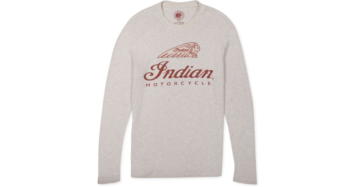 Lucky Brand Jeans Indian Motorcycle Thermal T-Shirt in White for Men | Lyst
